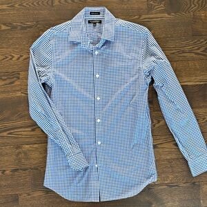 Banana Republic Men's Blue Gingham Button Down Shirt